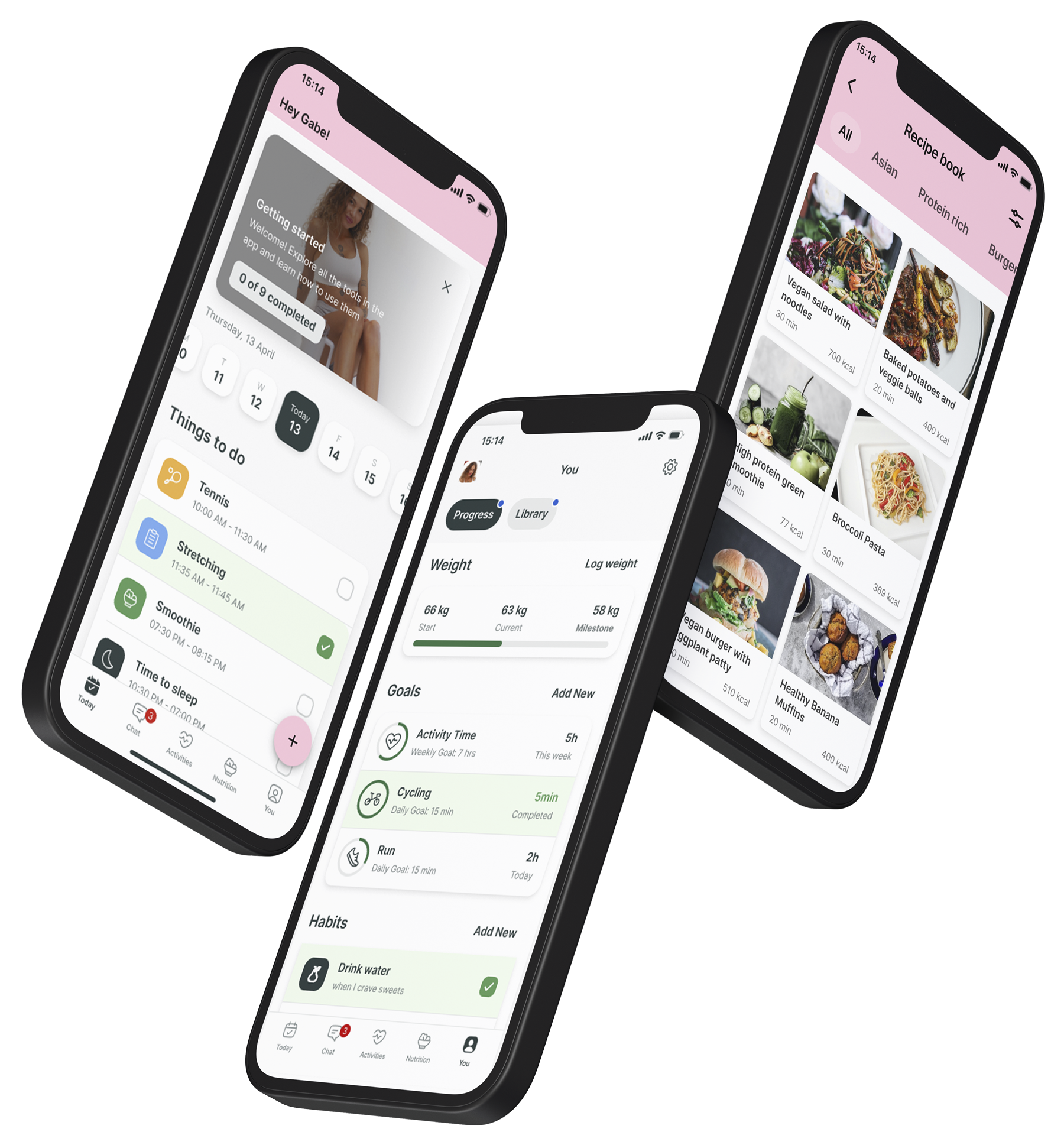 A mockup of the coaching app showcasing the features.
